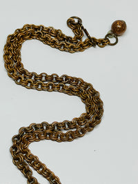 Thumbnail for Copper Circle Leaf Pendant with Gold Stone Devil's Details 