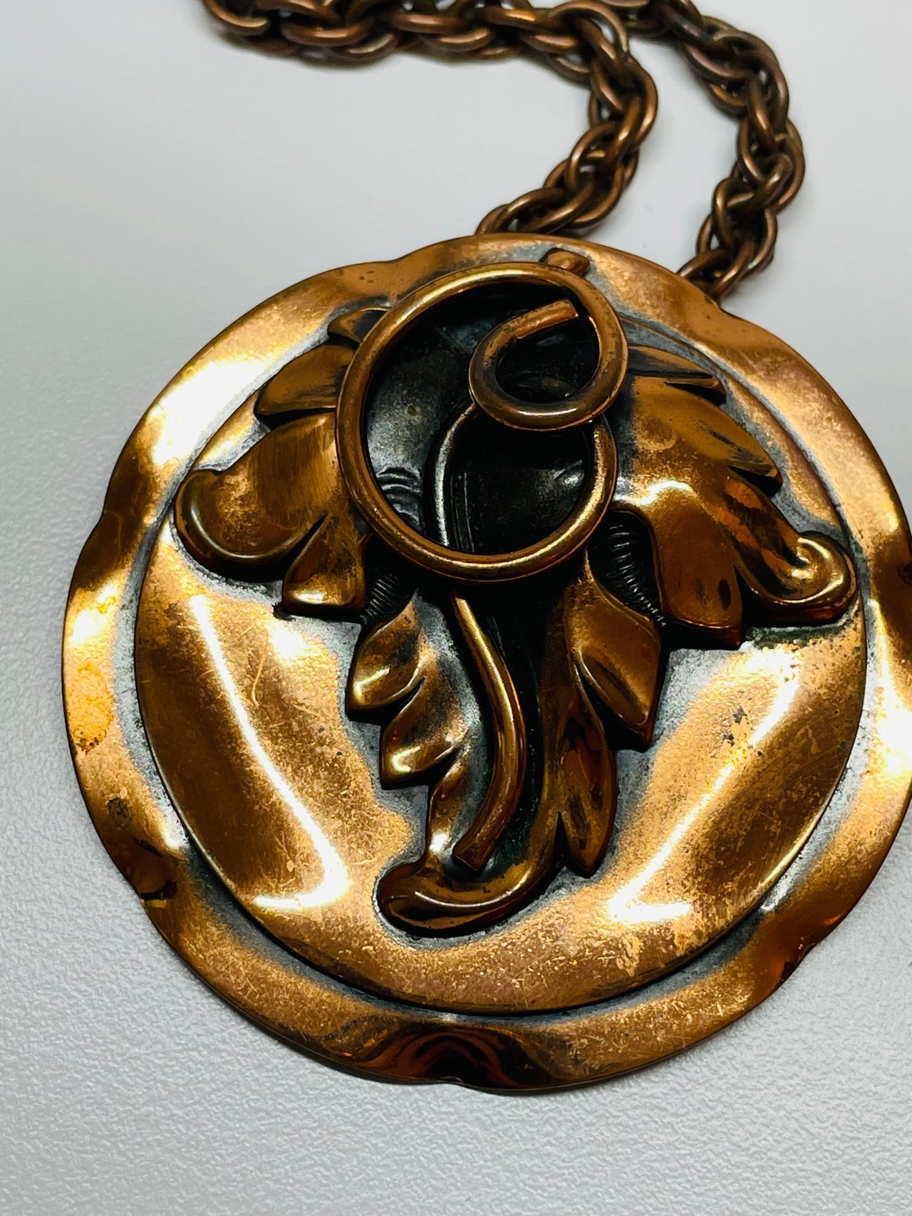 Copper Leaf Necklace Devil's Details 