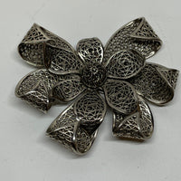 Thumbnail for Coro Vendome Silver Filigree Bow Brooch Bloomers and Frocks 