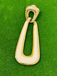 Thumbnail for Cream and Gold Enamel Long Loops Devil's Details 