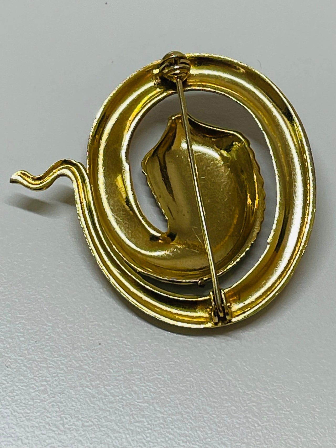 Damascene Cobra Snake Brooch Devil's Details 