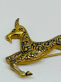 Thumbnail for Damascene Gazelle Brooch Devil's Details 