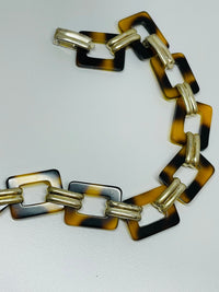 Thumbnail for Faux Tortoise Rectangle Necklace Devil's Details 