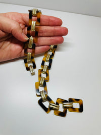 Thumbnail for Faux Tortoise Rectangle Necklace Devil's Details 