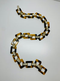 Thumbnail for Faux Tortoise Rectangle Necklace Devil's Details 