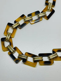 Thumbnail for Faux Tortoise Rectangle Necklace Devil's Details 