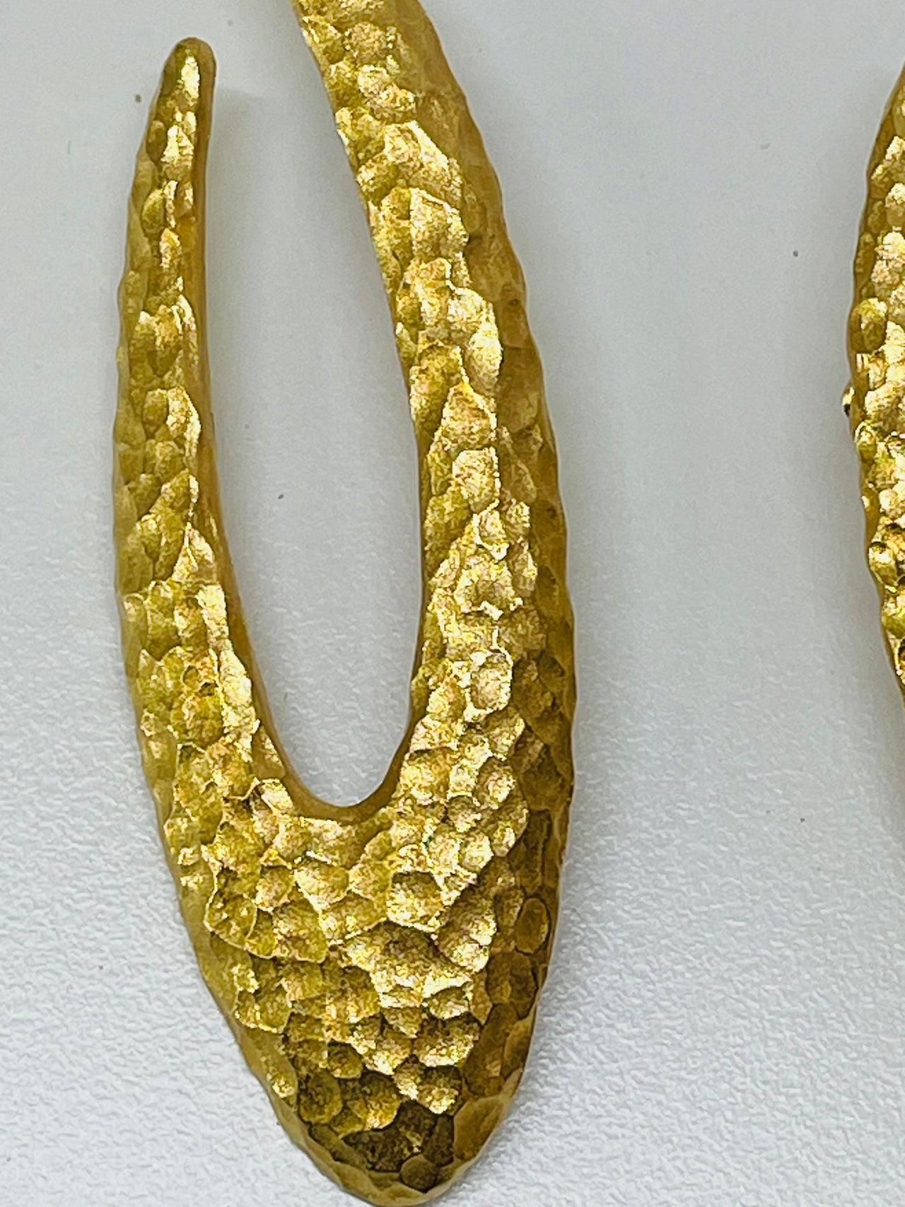 Givenchy Hammered Gold Earrings Devil's Details 