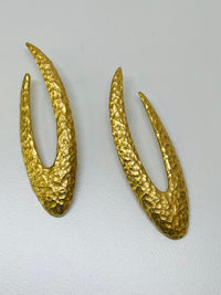 Thumbnail for Givenchy Hammered Gold Earrings Devil's Details 