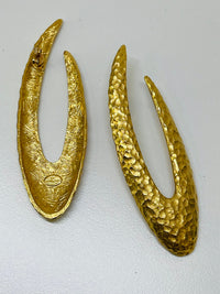 Thumbnail for Givenchy Hammered Gold Earrings Devil's Details 