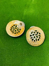 Thumbnail for Gold Cut Out Discs Earrings Devil's Details 