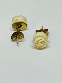 Thumbnail for Gold Filled Carved Rose Studs Devil's Details 