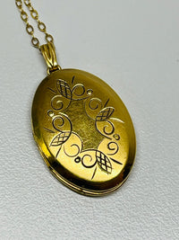 Thumbnail for Gold Filled Oval Locket Devil's Details 