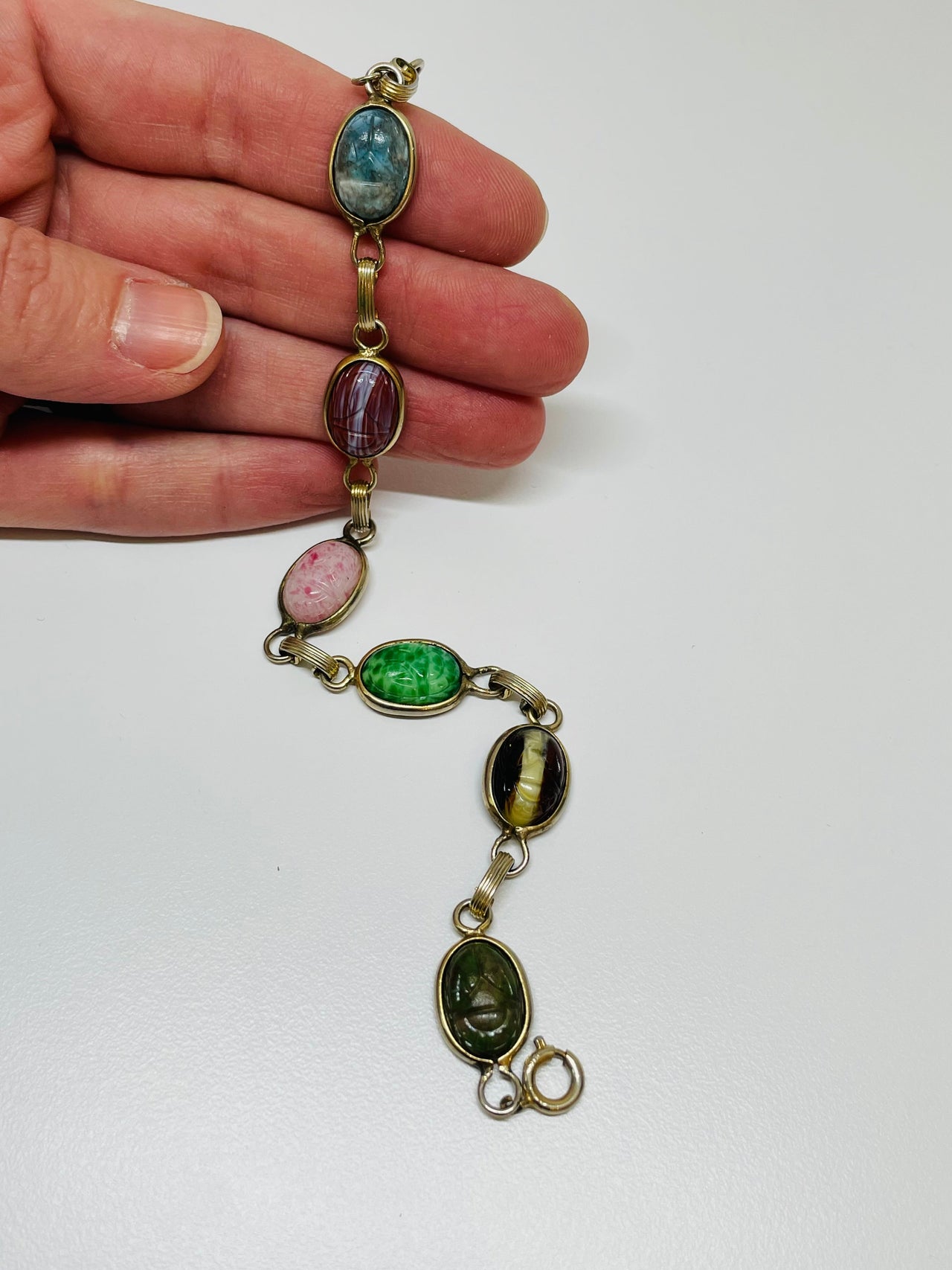 Gold Filled Scarab Bracelet Devil's Details 