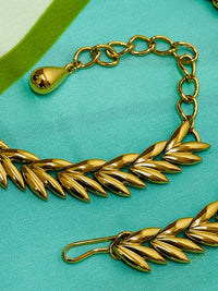 Thumbnail for Gold Leaf Link Collar Necklace Devil's Details 