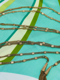 Thumbnail for Gold Mesh Chain Lariat Necklace Devil's Details 