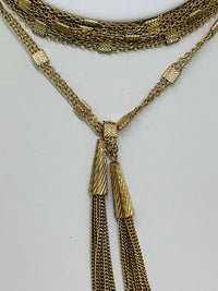 Thumbnail for Gold Mesh Chain Lariat Necklace Devil's Details 