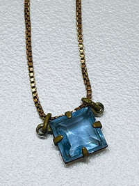 Thumbnail for Gold Plated Sterling Blue Bezel Pendant Devil's Details 