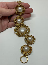 Thumbnail for Gold Rope work Pearl Center Link Bracelet Bloomers and Frocks 
