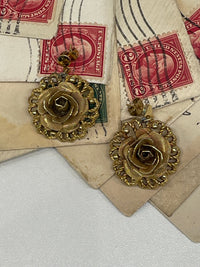 Thumbnail for Gold Rose Dangle Earrings Bloomers and Frocks 