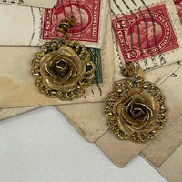 Thumbnail for Gold Rose Dangle Earrings Bloomers and Frocks 