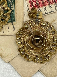 Thumbnail for Gold Rose Dangle Earrings Bloomers and Frocks 