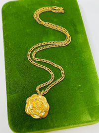 Thumbnail for Gold Rose Necklace and Earrings Set Devil's Details 