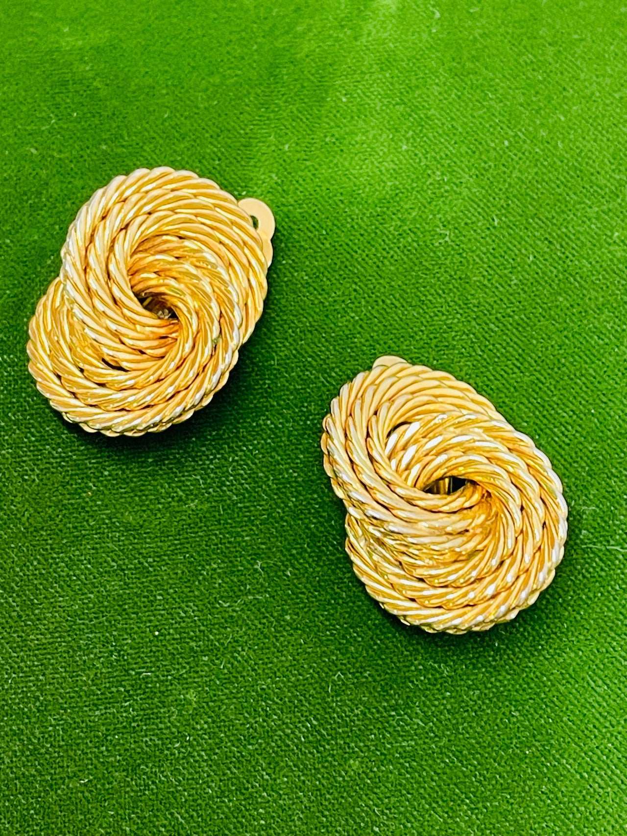 Gold Twisted Circles Clip On Earrings Devil's Details 