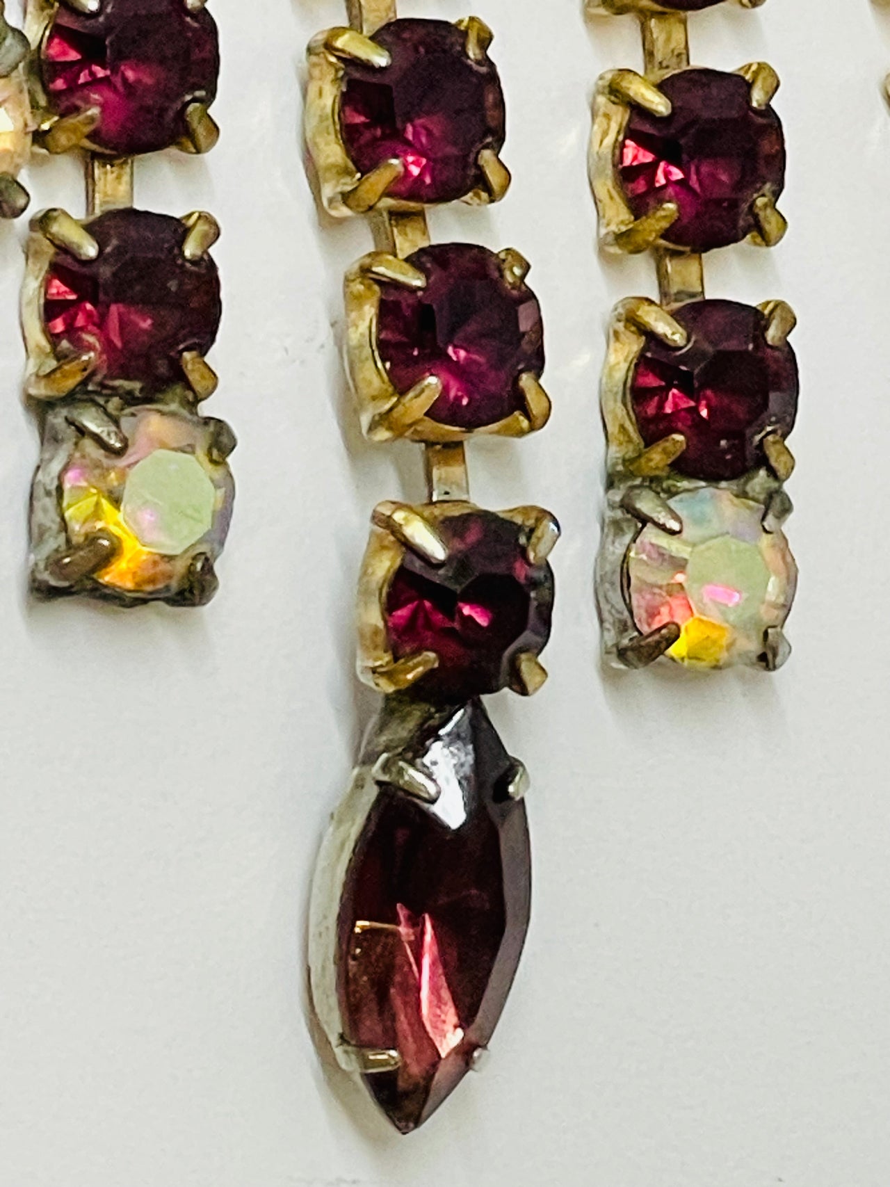 Huge Purple Rhinestone Bib Necklace Devil's Details 