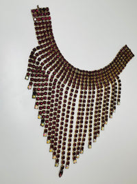 Thumbnail for Huge Purple Rhinestone Bib Necklace Devil's Details 