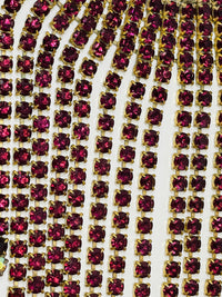 Thumbnail for Huge Purple Rhinestone Bib Necklace Devil's Details 