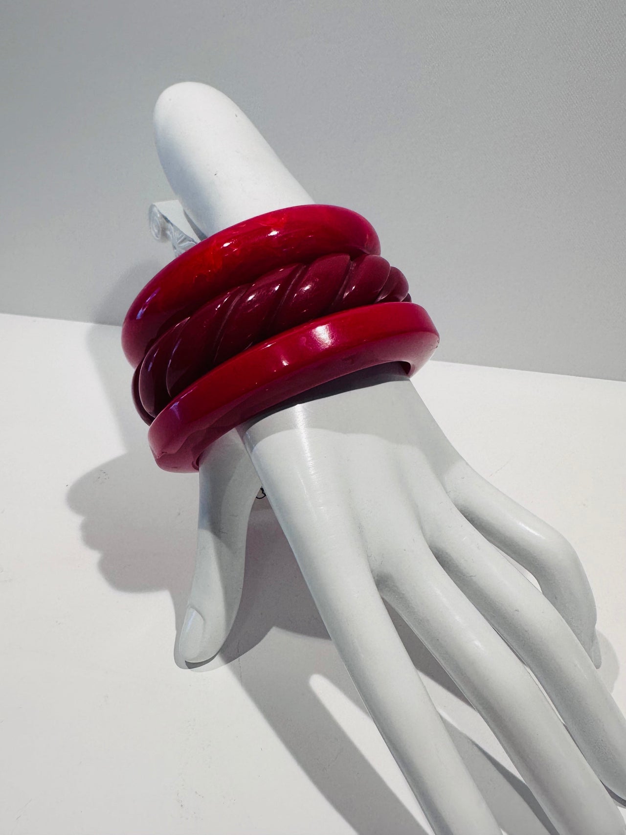 Kira. Large Red Clamper Bakelite Bangle Bloomers and Frocks 