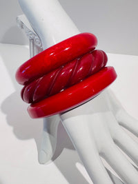 Thumbnail for Kira. Red Carved Bakelite Bangle Bloomers and Frocks 