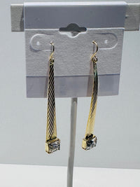 Thumbnail for Kira.Gold Stick Earrings with Rhinestones Bloomers and Frocks 