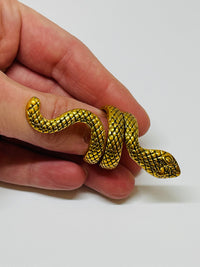 Thumbnail for Large Coiled Goldtone Snake Ring Devil's Details 