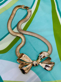 Thumbnail for Large Gold Bow with Snake Chain Devil's Details 