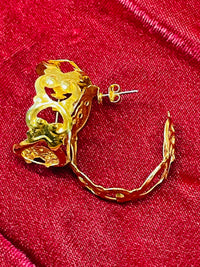 Thumbnail for Large Gold Heart Hoops Devil's Details 