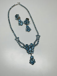 Thumbnail for Light Blue Rhinestone Necklace and Earrings set Devil's Details 