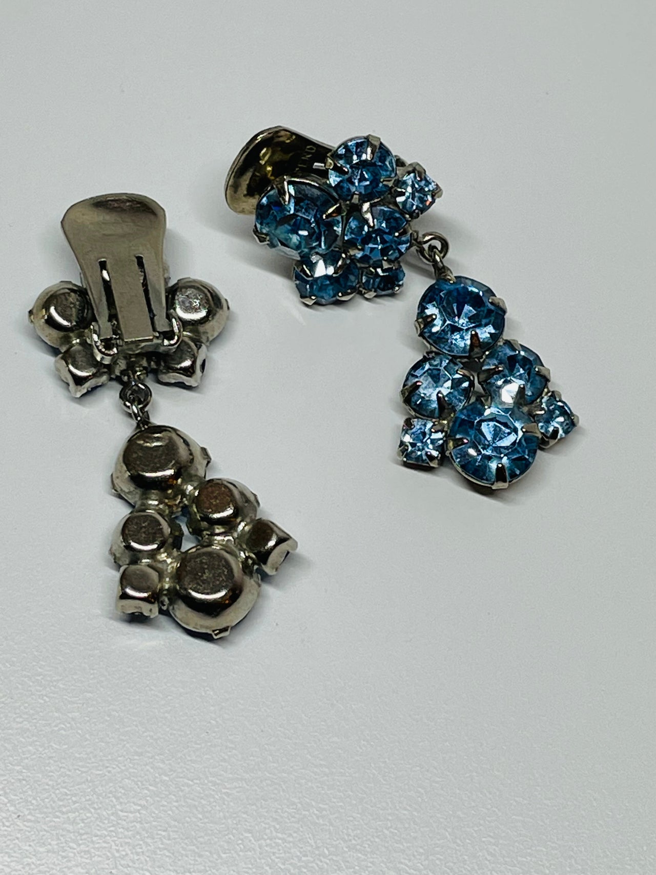 Light Blue Rhinestone Necklace and Earrings set Devil's Details 