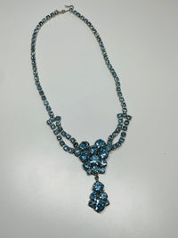 Thumbnail for Light Blue Rhinestone Necklace and Earrings set Devil's Details 
