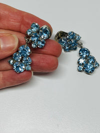 Thumbnail for Light Blue Rhinestone Necklace and Earrings set Devil's Details 
