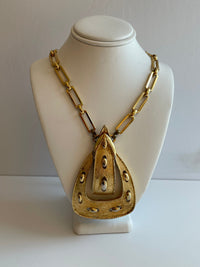 Thumbnail for Monet Gold Buckle Necklace Devil's Details 