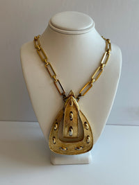 Thumbnail for Monet Gold Buckle Necklace Devil's Details 