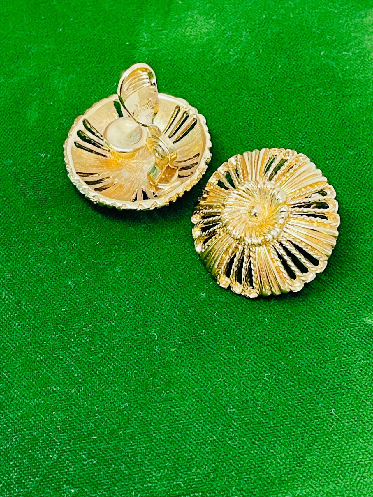Monet Gold Flower Clip on Earrings Devil's Details 