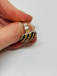 Thumbnail for Orange and Black Rhinestone Ring Devil's Details 