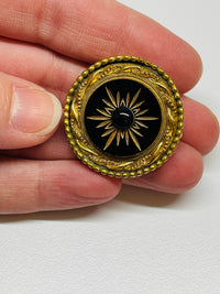 Thumbnail for Original by Robert Black and Gold Round Brooch Devil's Details 