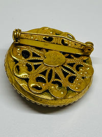 Thumbnail for Original by Robert Black and Gold Round Brooch Devil's Details 