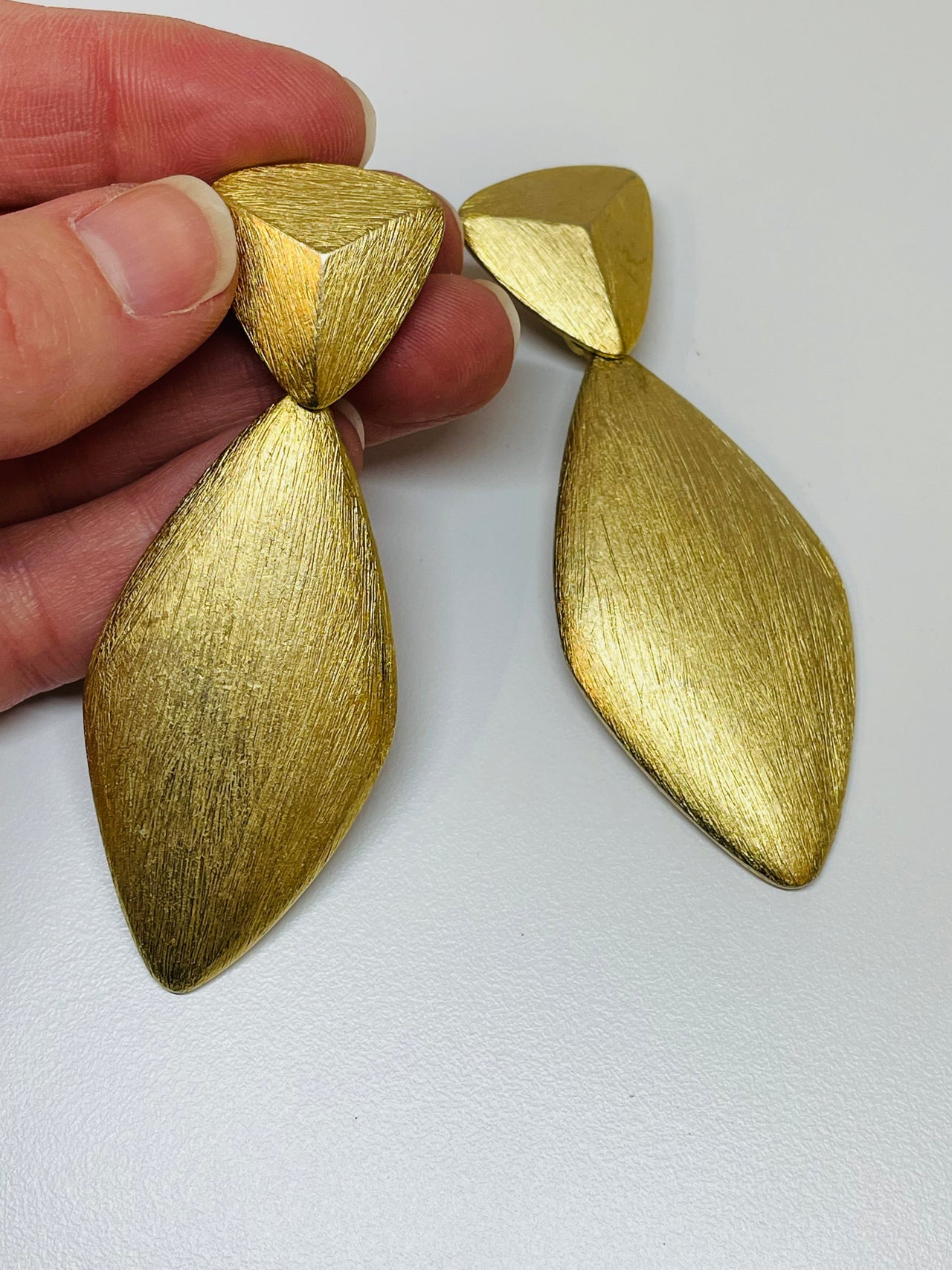 Pep Brushed Gold Dangle Earrings Devil's Details 