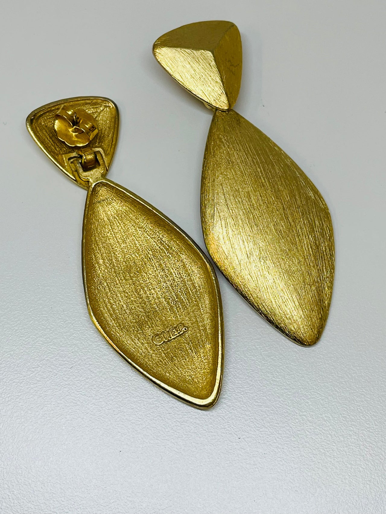 Pep Brushed Gold Dangle Earrings Devil's Details 