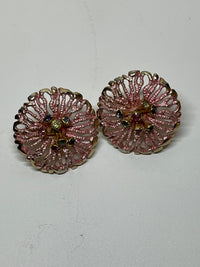 Thumbnail for Pink Flower Brooch and Earrings Set Bloomers and Frocks 