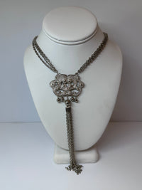 Thumbnail for Reserved 1970s Silver Pendant with Fringe Devil's Details 